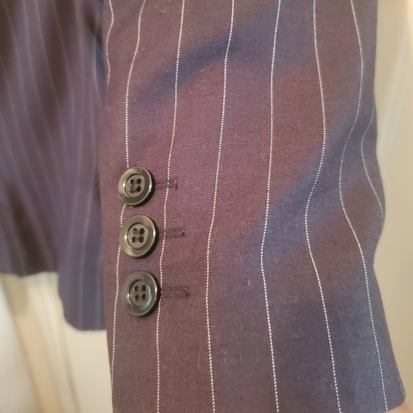 Black with White Stripes Suit Jacket - Picture 3 of 4